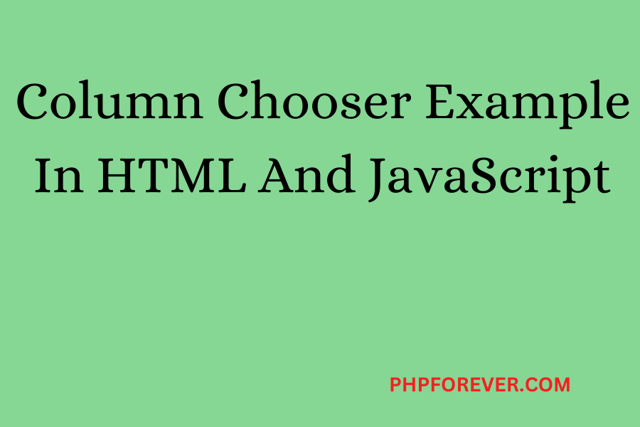 Dynamic column chooser example to enhance web application