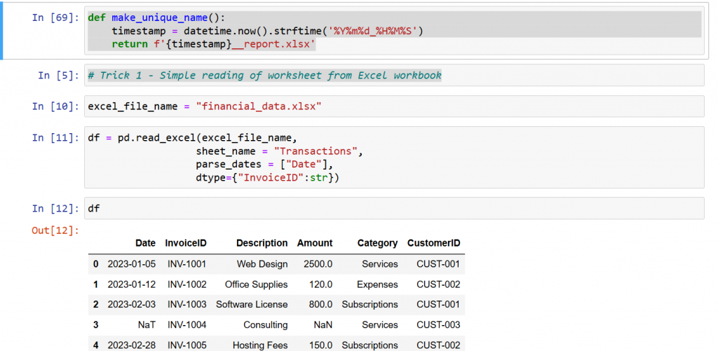 Python – Data Wrangling with Excel and Pandas – Useful code