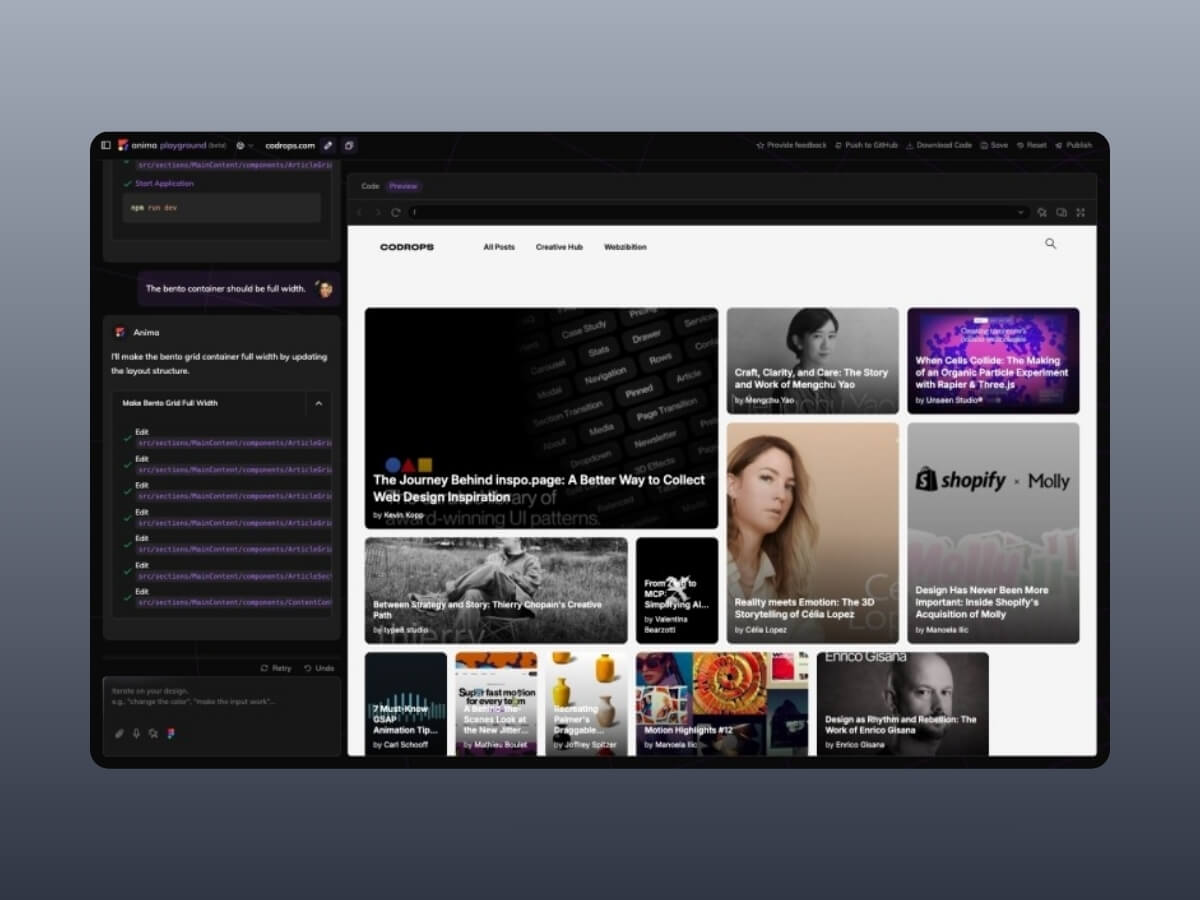 Generating Your Website from Scratch for Remixing and Exploration